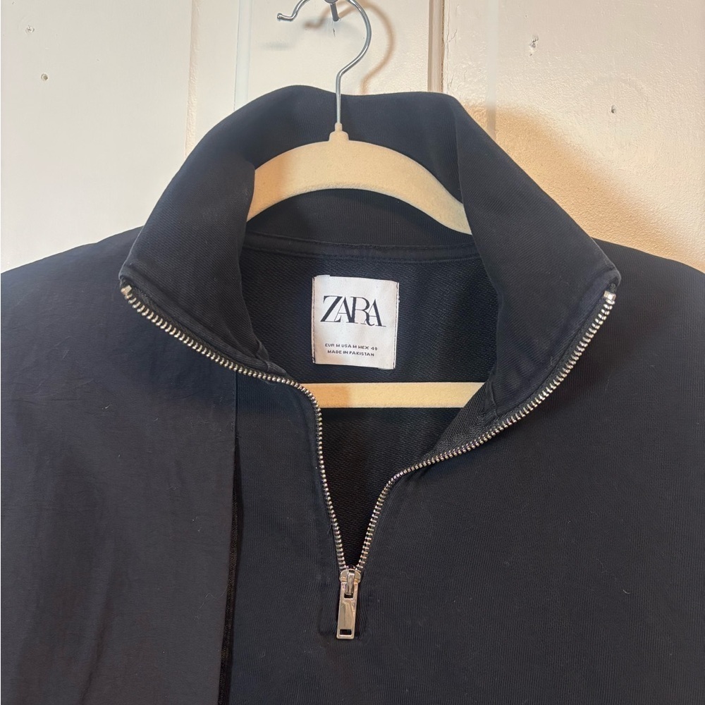 Zara Black Quarter Zip Sweatshirt - Picture 2 of 6
